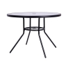 Table ronde d'extérieur 100 cm en acier au carbone et verre blanc Lorea Choix