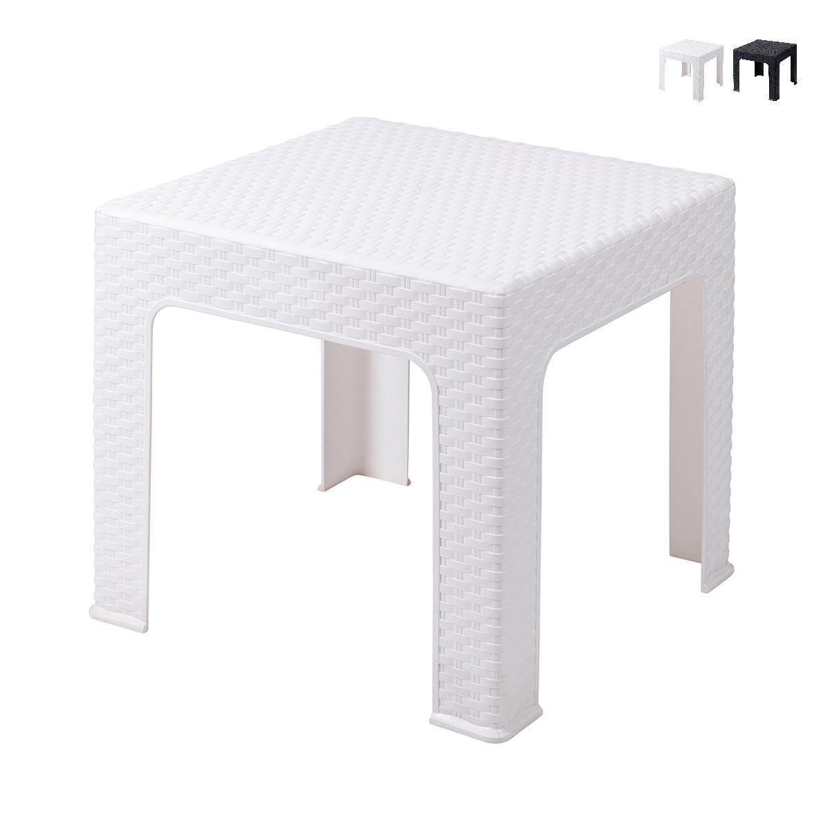 Table basse d'extérieur 43x43 cm en plastique effet rotin Zhorek Promotion Table basse d'extérieur 43x43 cm en plastique effet rotin Zhorek Promotion