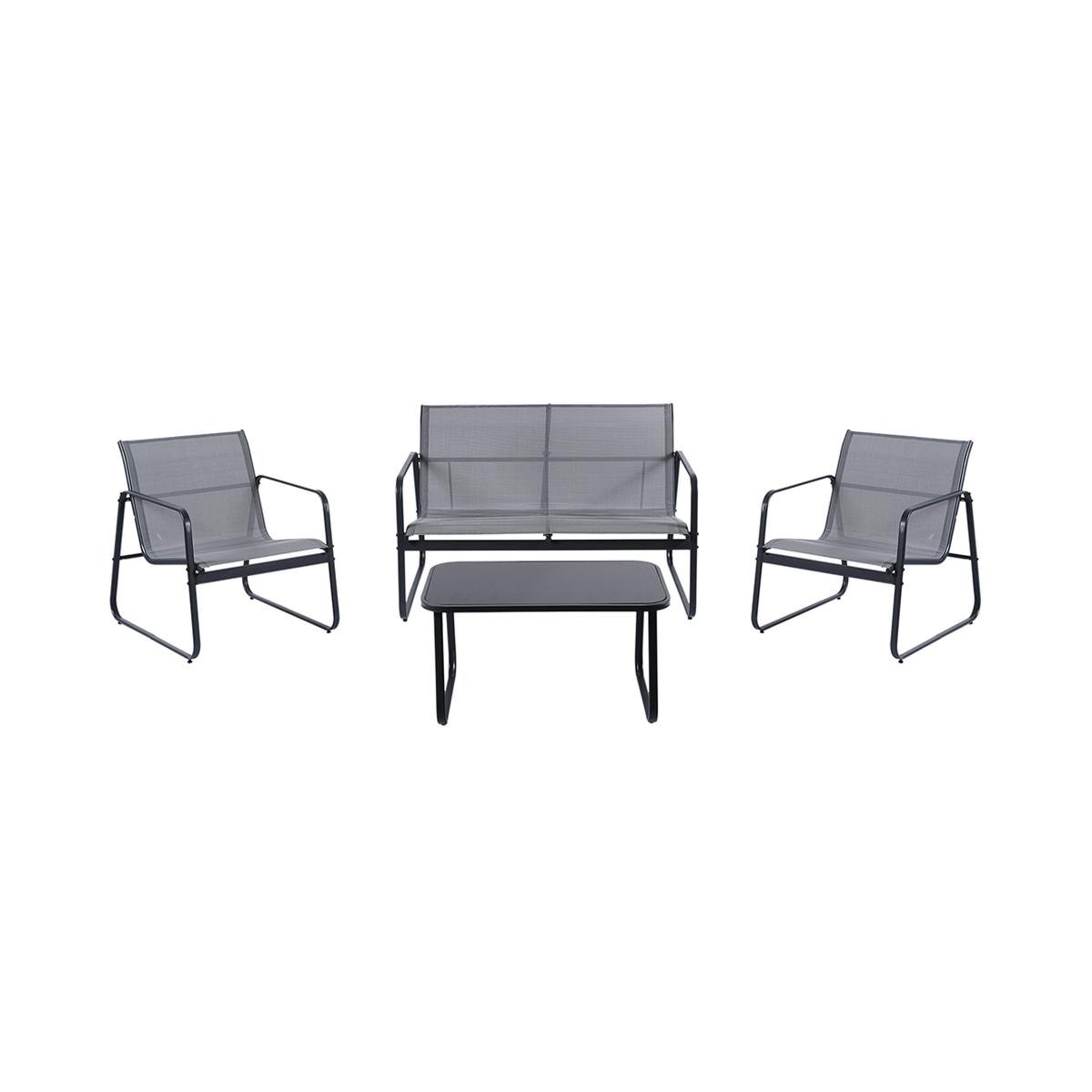 Salon de jardin 4 places avec table basse plateau en verre Saint Tropez Promotion Salon de jardin 4 places avec table basse plateau en verre Saint Tropez Promotion