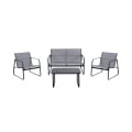 Salon de jardin 4 places avec table basse plateau en verre Saint Tropez Promotion