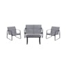 Salon de jardin 4 places avec table basse plateau en verre Saint Tropez Promotion