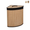 Panier à linge d'angle en bambou doublure noire 35x35x50 Sintia Promotion