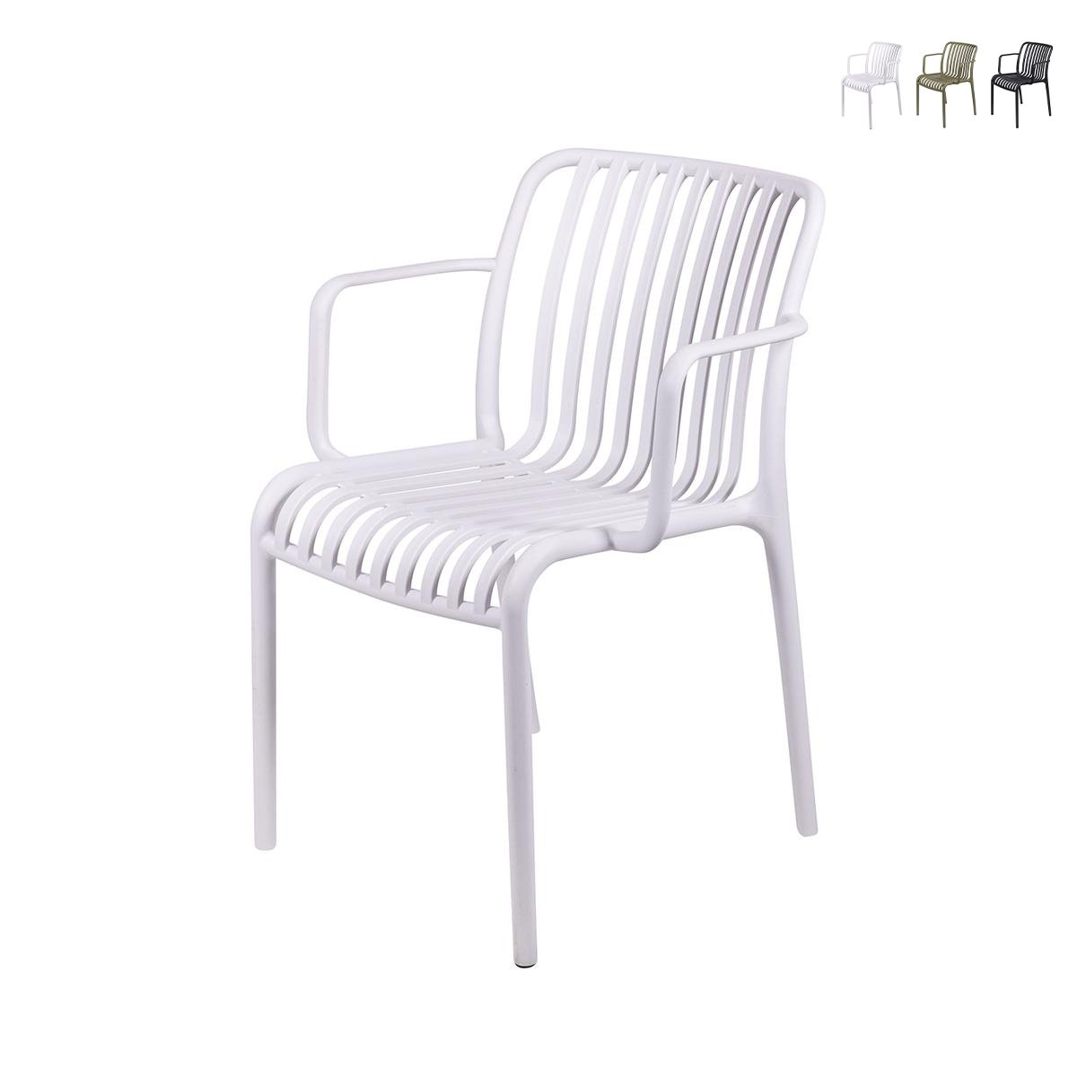 Chaise d'extérieur avec accoudoirs design moderne empilable Lamua Remises Chaise d'extérieur avec accoudoirs design moderne empilable Lamua Remises