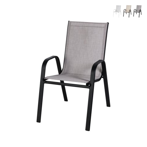 Chaise de jardin moderne d'extérieur avec accoudoirs Kirel Promotion