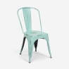 chaise de cuisine design industriel vintage en métal shabby chic style steel old Dimensions