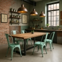 chaise de cuisine design industriel vintage en métal shabby chic style steel old Remises