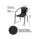 Chaise de jardin extérieure avec accoudoirs tressée noire Bravik Catalogue