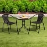 Chaise de jardin extérieure avec accoudoirs tressée noire Bravik Vente