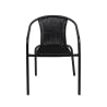 Chaise de jardin extérieure avec accoudoirs tressée noire Bravik Offre