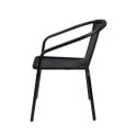 Chaise de jardin extérieure avec accoudoirs tressée noire Bravik Remises