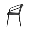 Chaise de jardin extérieure avec accoudoirs tressée noire Bravik Remises