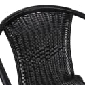 Chaise de jardin extérieure avec accoudoirs tressée noire Bravik Réductions