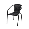Chaise de jardin extérieure avec accoudoirs tressée noire Bravik Promotion