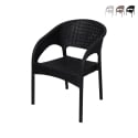 Chaise d'extérieur avec accoudoirs en polypropylène effet rotin Zanzibar Promotion