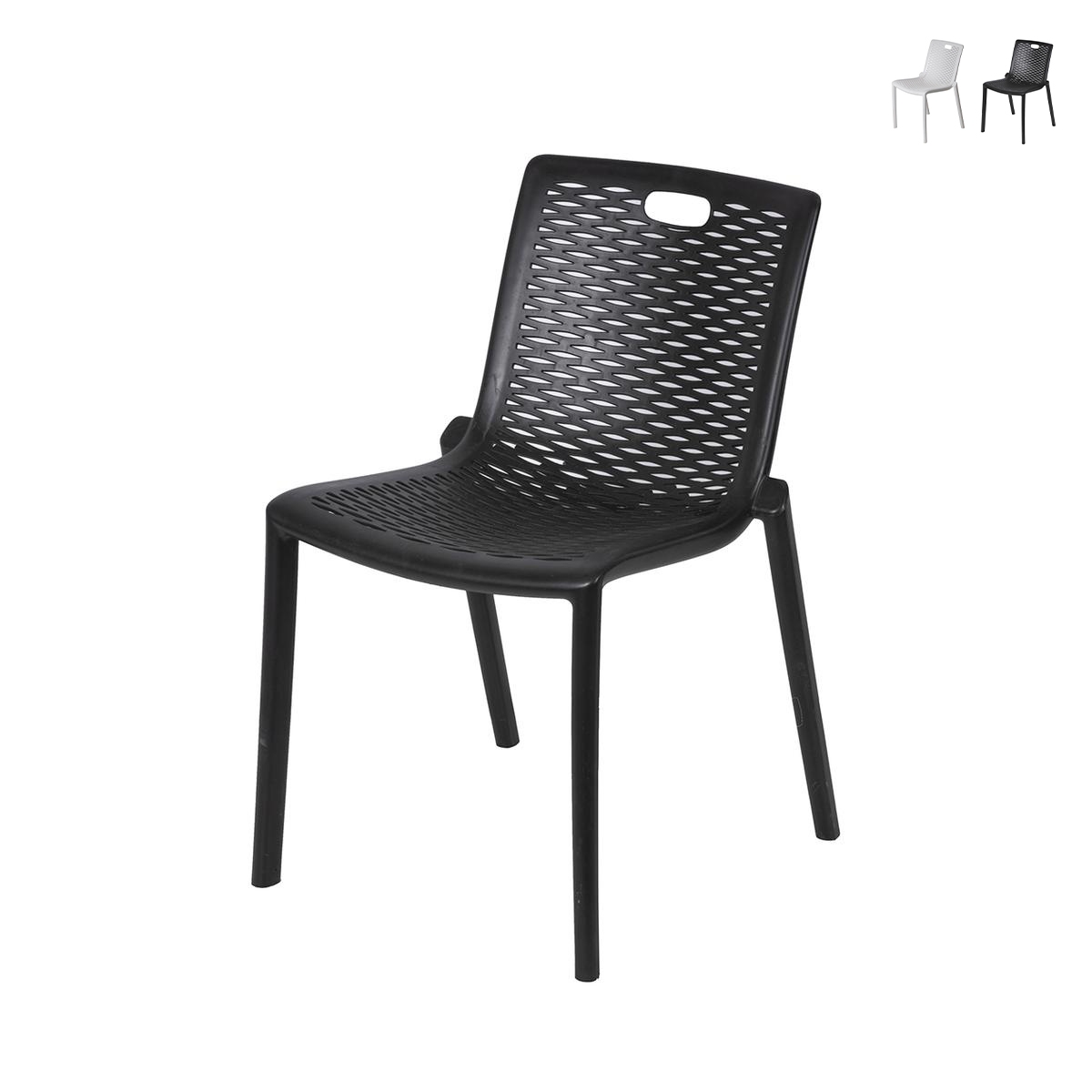 Chaise de jardin extérieure en polypropylène à design ajouré Magic Promotion Chaise de jardin extérieure en polypropylène à design ajouré Magic Promotion