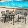 Chaise d'extérieur en aluminium avec accoudoirs et lattes effet bois Amalfi Vente