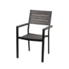 Chaise d'extérieur en aluminium avec accoudoirs et lattes effet bois Amalfi Promotion