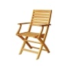 Chaise pliable intérieur/extérieur avec accoudoirs en bois d'acacia Bali Promotion