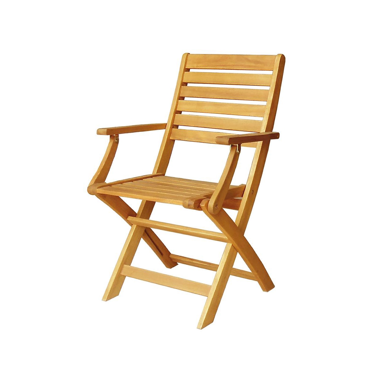 Chaise pliable intérieur/extérieur avec accoudoirs en bois d'acacia Bali