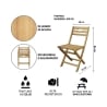 Chaise pliante Bali en bois pour intérieur et extérieur Réductions