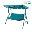 Balancelle de jardin 3 places en acier avec toit pare-soleil Sulara Promotion