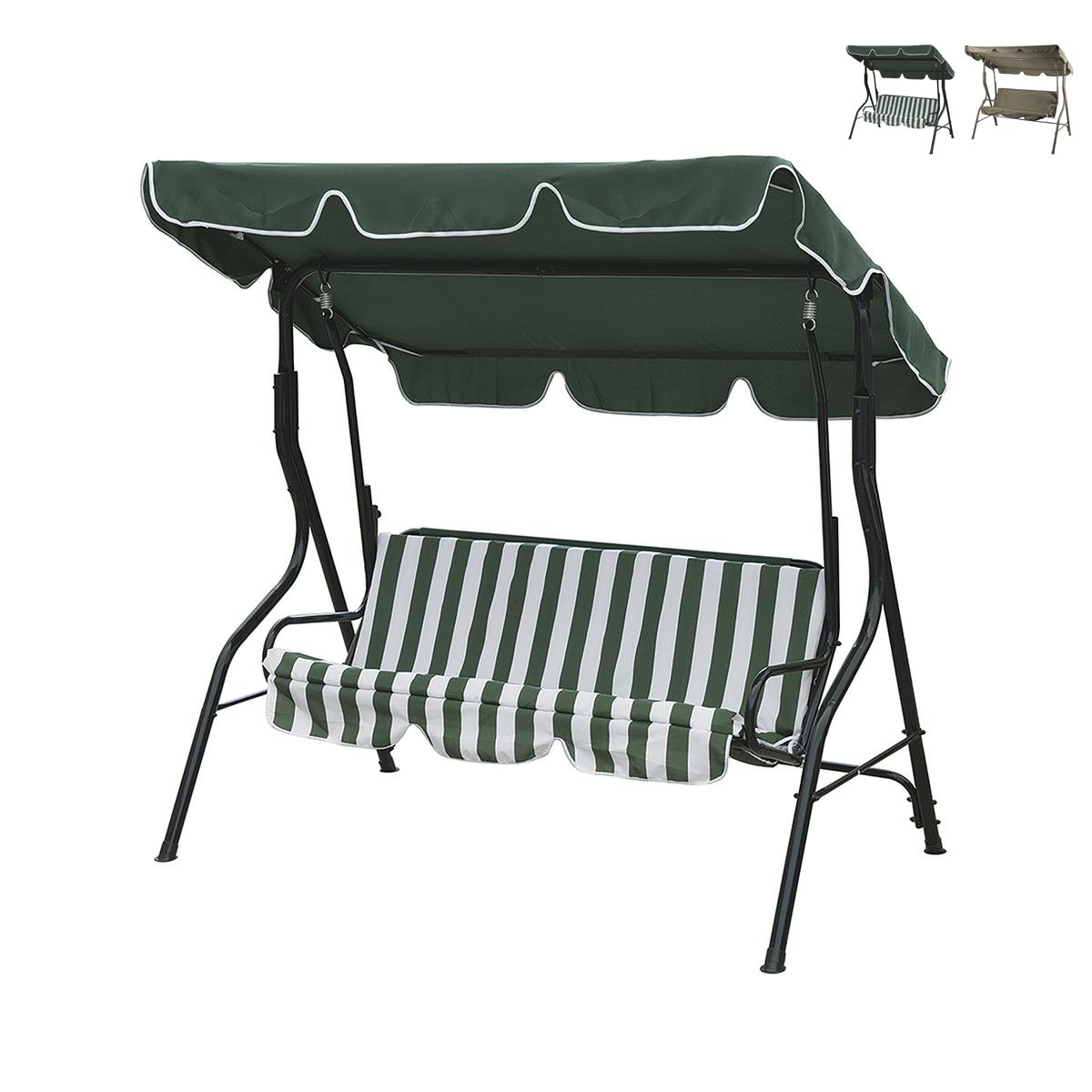 Balancelle de jardin 3 places avec toit pare-soleil Javik Promotion Balancelle de jardin 3 places avec toit pare-soleil Javik Promotion