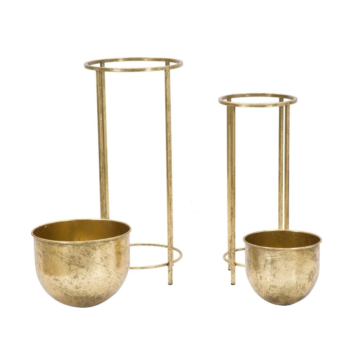 Ensemble de 2 jardinières en métal doré Lumai Promotion Ensemble de 2 jardinières en métal doré Lumai Promotion