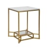 Table basse en métal doré avec plateau en marbre 47x47x60 Double Marble Promotion