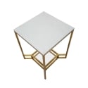 Table basse en métal doré avec plateau en marbre 47x47x60 Double Marble Remises