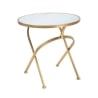Table basse ronde en métal doré avec plateau en marbre 50x50,5 Mat Promotion