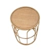 Table basse ronde en métal et rotin 55x40x40cm Samui Offre