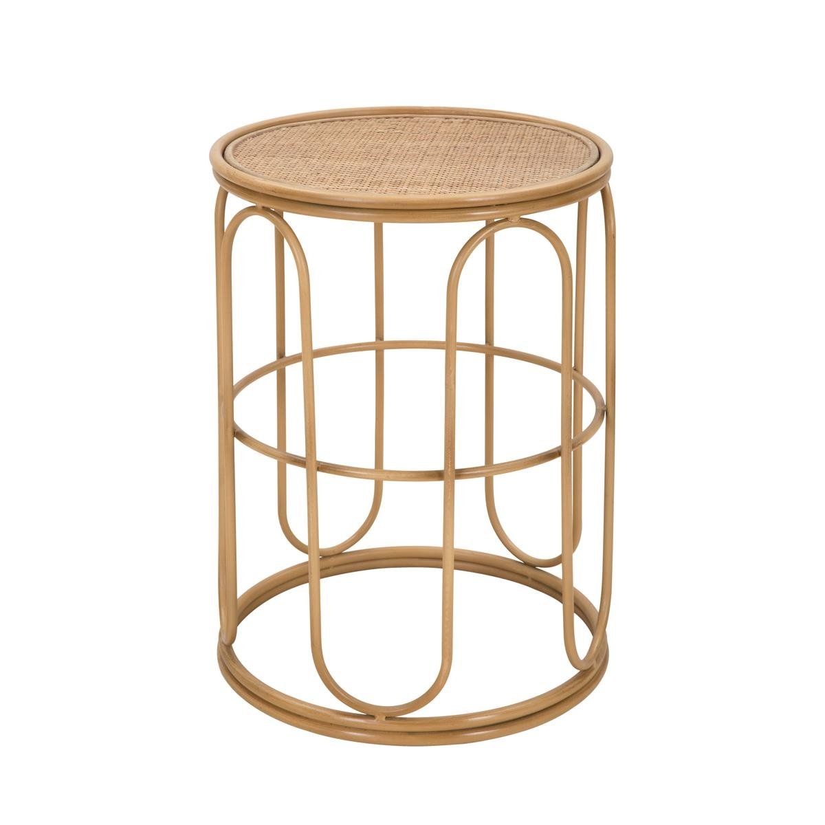 Table basse ronde en métal et rotin 55x40x40cm Samui Promotion Table basse ronde en métal et rotin 55x40x40cm Samui Promotion