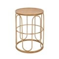 Table basse ronde en métal et rotin 55x40x40cm Samui Promotion