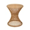Table basse ronde en rotin 56x48x48cm style bohème chic Teyra Promotion