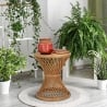 Table basse ronde en rotin 56x48x48cm style bohème chic Teyra Vente