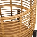 Ensemble de 2 pots de fleurs ronds en rotin avec support en métal noir Zeyok Remises