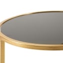 Table basse en métal doré avec 2 plateaux en verre fumé Mohana Réductions