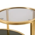 Table basse en métal doré avec 2 plateaux en verre fumé Mohana Catalogue