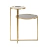 Table basse en métal doré avec 2 plateaux en verre fumé Mohana Remises