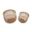Ensemble de 2 paniers ronds en rotin et tissu Fuji Offre