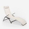 Chaise longue de plage et de jardin pliante en acier Pasha Luxury 