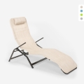 Chaise longue de plage et de jardin pliante en acier Pasha Luxury Promotion