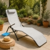 Chaise longue de plage et de jardin pliante en acier Pasha Luxury 