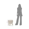 Tabouret rond rembourré en tissu avec pieds en bois Damasco Modèle