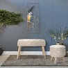 Tabouret rond rembourré en tissu avec pieds en bois Damasco Choix
