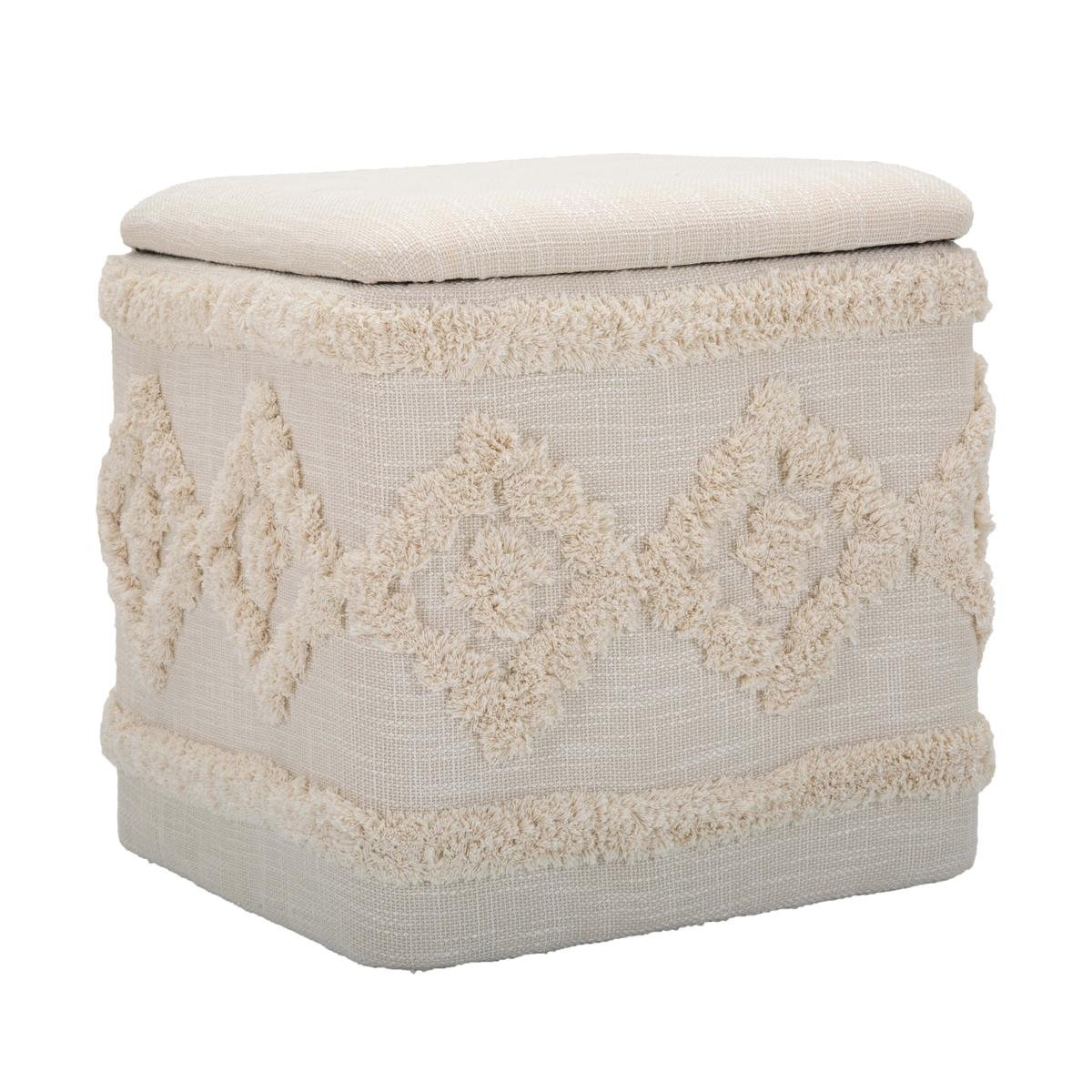 Pouf carré avec rangement en tissu rembourré 40x40cm Damasco Promotion Pouf carré avec rangement en tissu rembourré 40x40cm Damasco Promotion