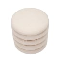 Pouf de rangement rond en bois et tissu boho chic Damasco Line Offre