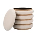 Pouf de rangement rond en bois et tissu boho chic Damasco Line Remises