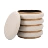 Pouf de rangement rond en bois et tissu boho chic Damasco Line Remises
