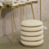 Pouf de rangement rond en bois et tissu boho chic Damasco Line Vente